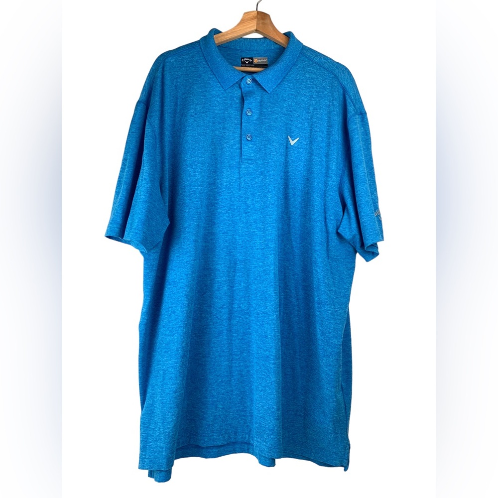 Callaway OPTI - DRI Polo Golf Shirt Blue Size XXL Logo on Chest & Sleeve